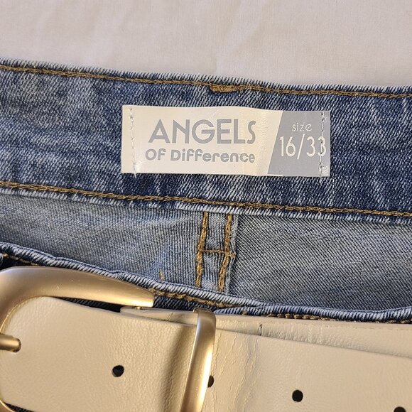 Angels Of Difference Jeans with Belt Women's 16/33 with 29" inseam Blue - Picture 5 of 10